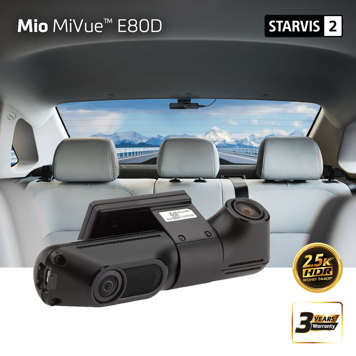 Mio MiVue E80D HDR Dual Rear Camera