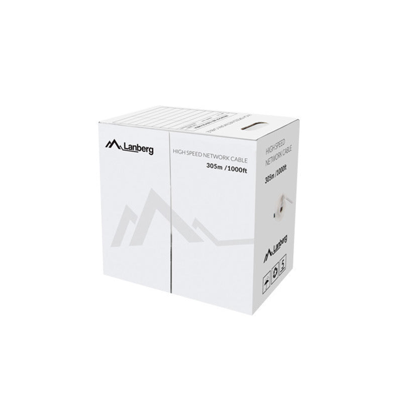 Lanberg LCU6-12CU-0305-S — LAN Cable Cat.6 UTP, Solid CU Fluke Passed, 305 m, Grey