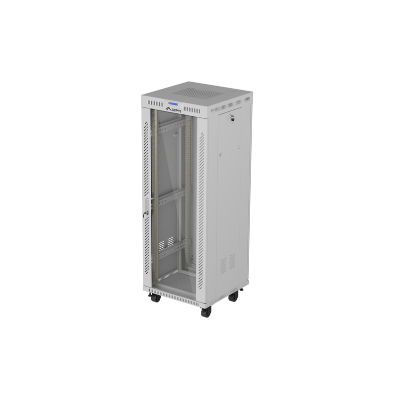 Lanberg FF01-6632-12SL — Rack cabinet free-standing 32U/600x600 (flat pack) with glass door LCD V2, 19" cm, IP20, Gray