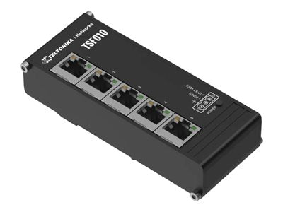 Teltonika TSF010 — Industrial Switch, Unmanaged, DIN rail mountable, 10/100 Mbps (RJ-45) ports quantity 5