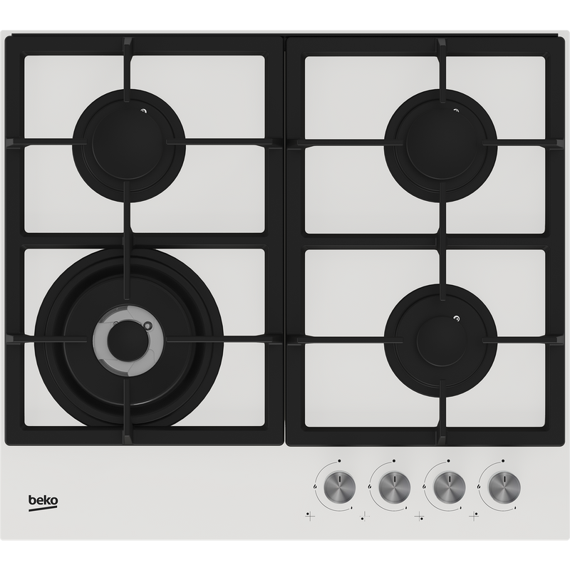 BEKO Hob HILW64225SW, Gas, Number of burners/cooking zones 4, Knob