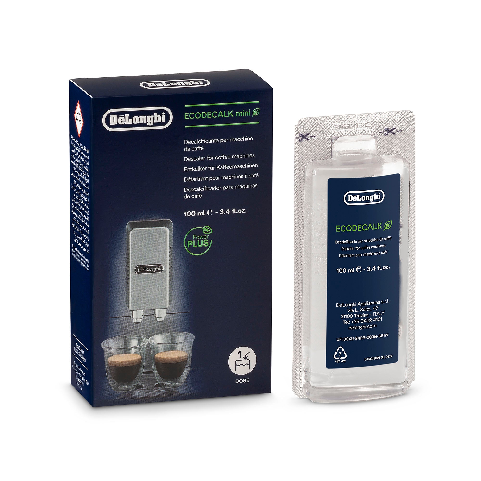 Delonghi Mini EcoDecalk Descaler, Capacity 0.1 L