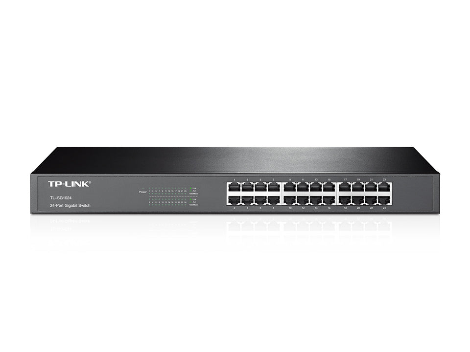 TP-LINK TL-SG1024 — 24-Port Gigabit Rackmount Switch, Unmanaged, Rackmountable