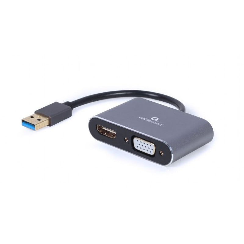 Cablexpert A-USB3-HDMIVGA-01 — USB display adapter, USB 3.0 Type-A, 0.15 m