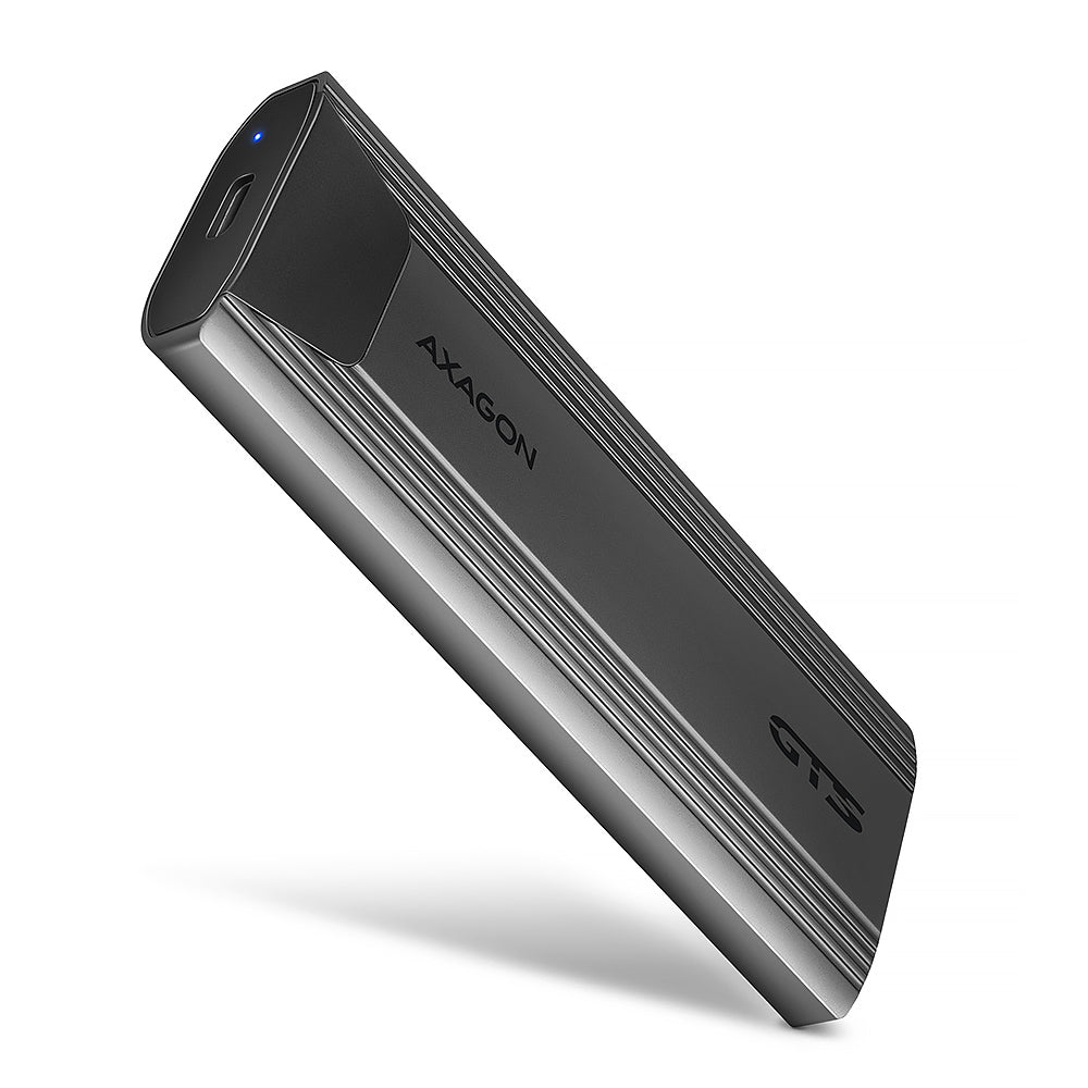 AXAGON EEM2-GTS2 — USB-C 10Gbps - M.2 NVMe and SATA SSD THIN SCREWLESS box