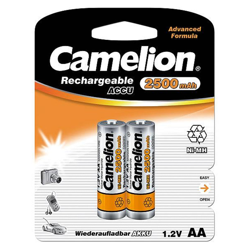 Camelion, AA/HR6, 2500 mAh, Rechargeable Batteries Ni-MH