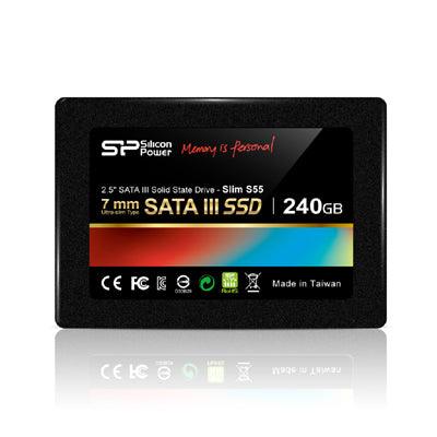 Silicon Power Slim S55, 240 GB, Solid-state drive interface SATA, Read speed 550 MB/s