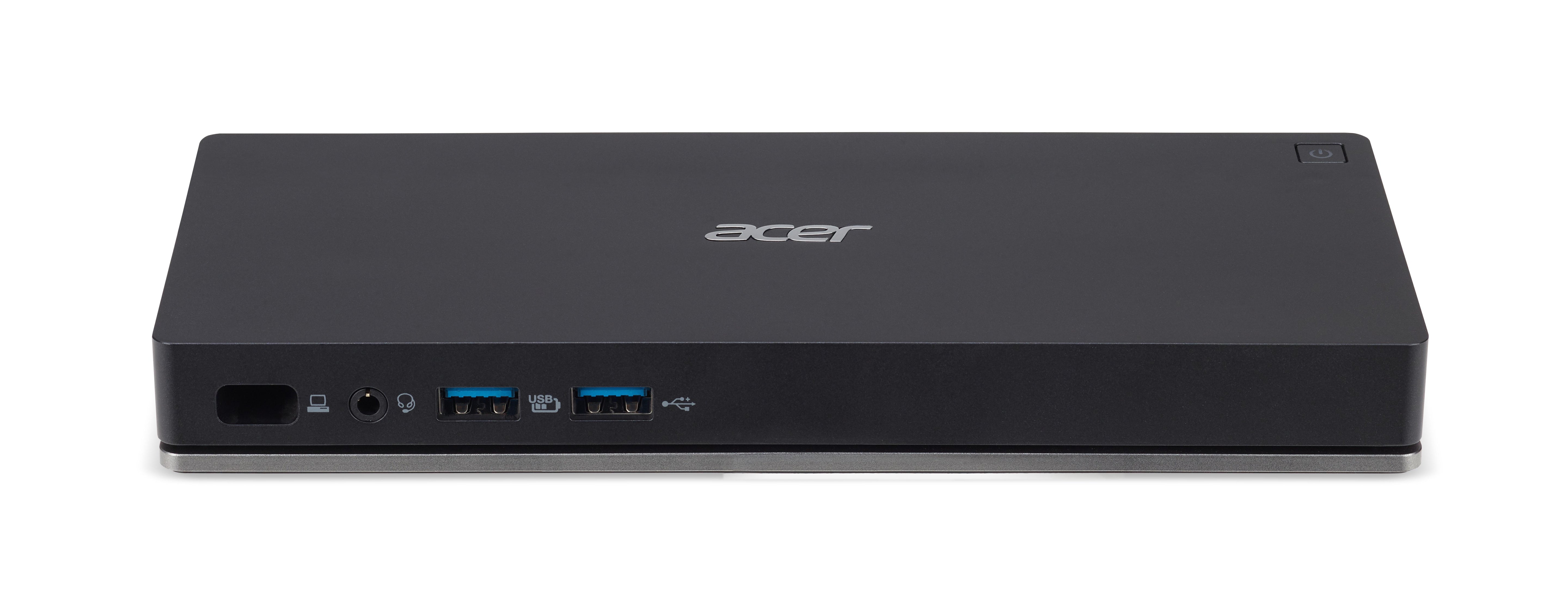 Acer USB TYPE-C Docking Station II - EU Power Cord, Black, Ethernet LAN (RJ-45) ports 1, USB 3.0 (3.1 Gen 1) ports quantity 2