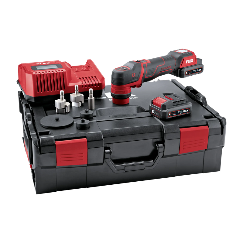 Flex PXE 80 12-EC/2.5 SET — The smart cordless polisher 12 V, rotary and random orbital free-running