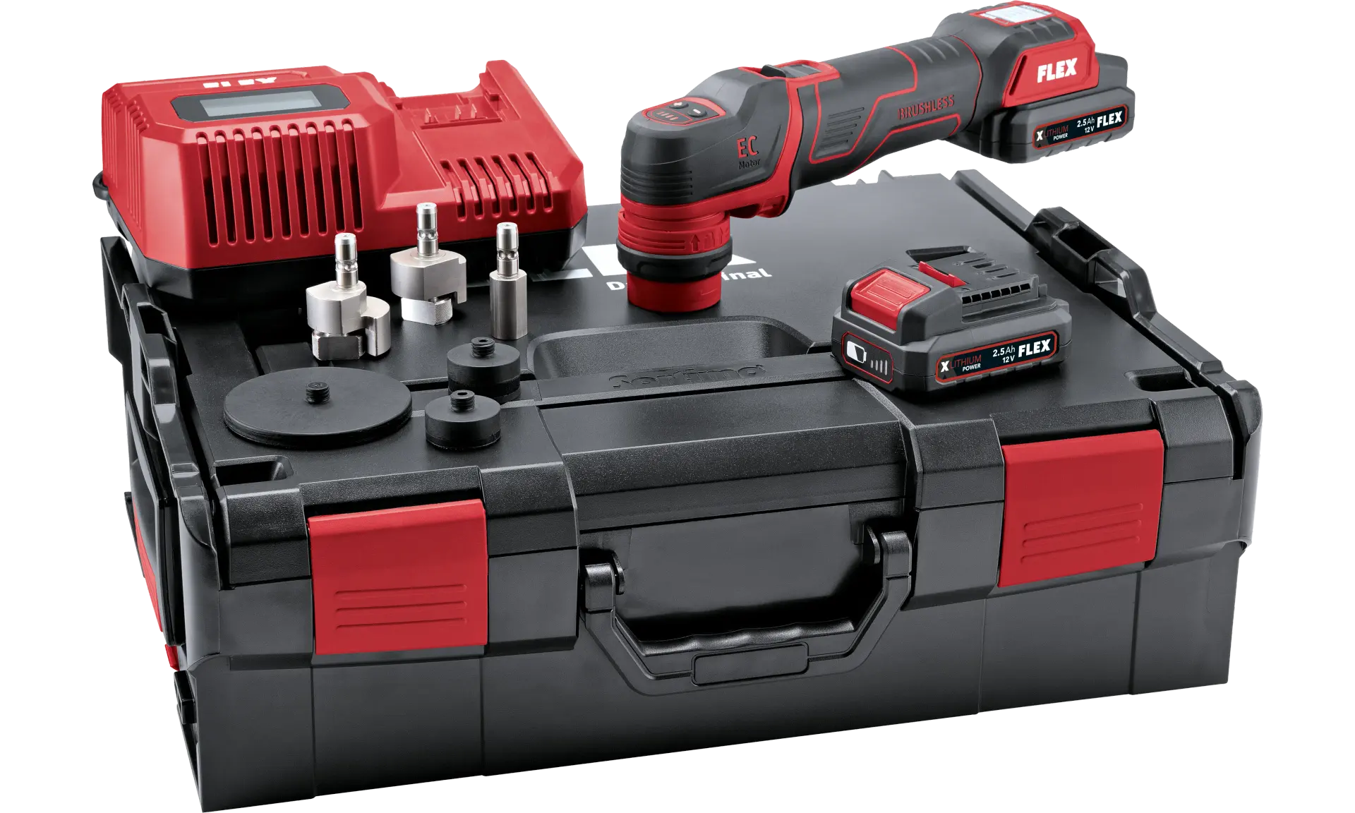 Flex PXE 80 12-EC/2.5 SET — The smart cordless polisher 12 V, rotary and random orbital free-running