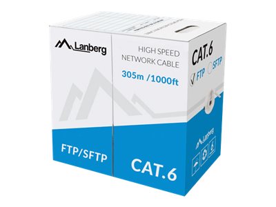 Lanberg LCF6-11CU-0305-S — LAN Cable Cat.6 FTP, Solid CU Grey CPR + Fluke Passed, 305 m, Gray