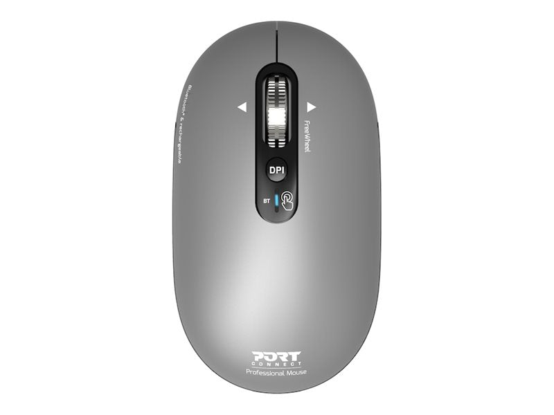 PORT CONNECT Mouse PURE MAC, Wireless, Bluetooth, Gris clair