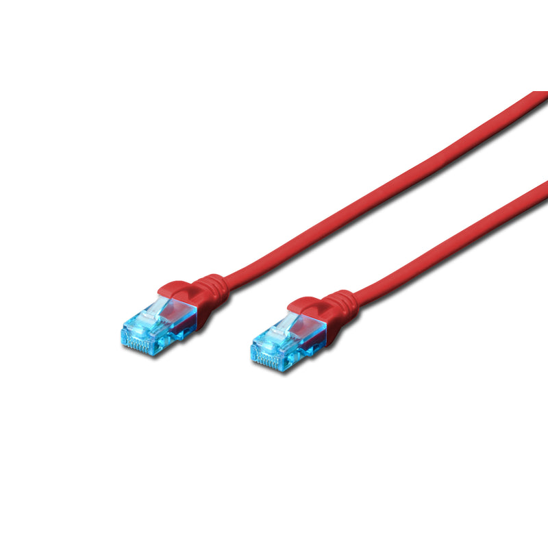 Digitus CAT 5e U-UTP, Patch cord, PVC AWG 26/7, Red