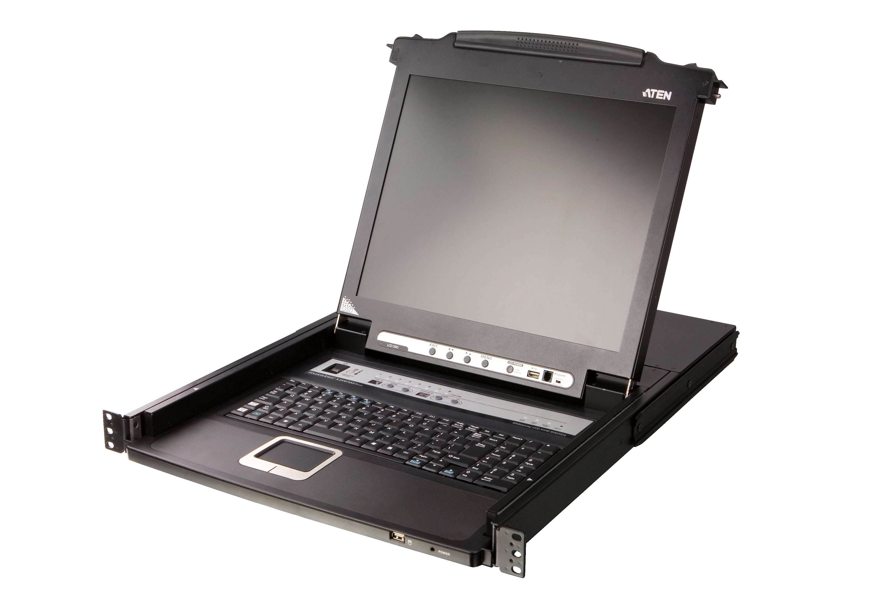 Aten CL5708M — 8-Port PS/2-USB VGA 17" LCD KVM Switch with Daisy-Chain Port and USB Peripheral Support