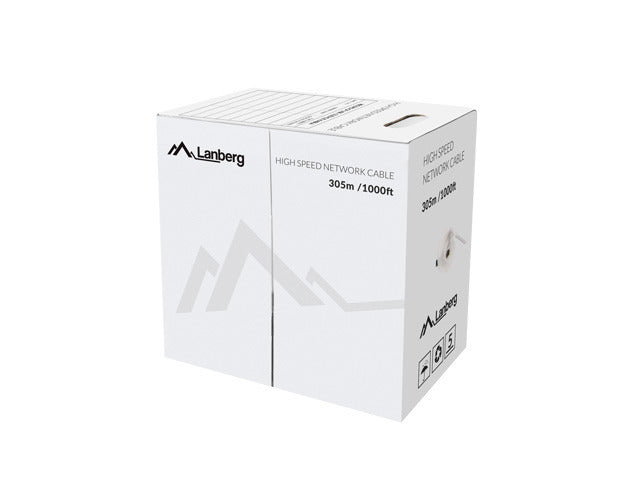 Lanberg LCU6-12CU-0305-S — LAN Cable Cat.6 UTP, Solid CU Fluke Passed, 305 m, Grey