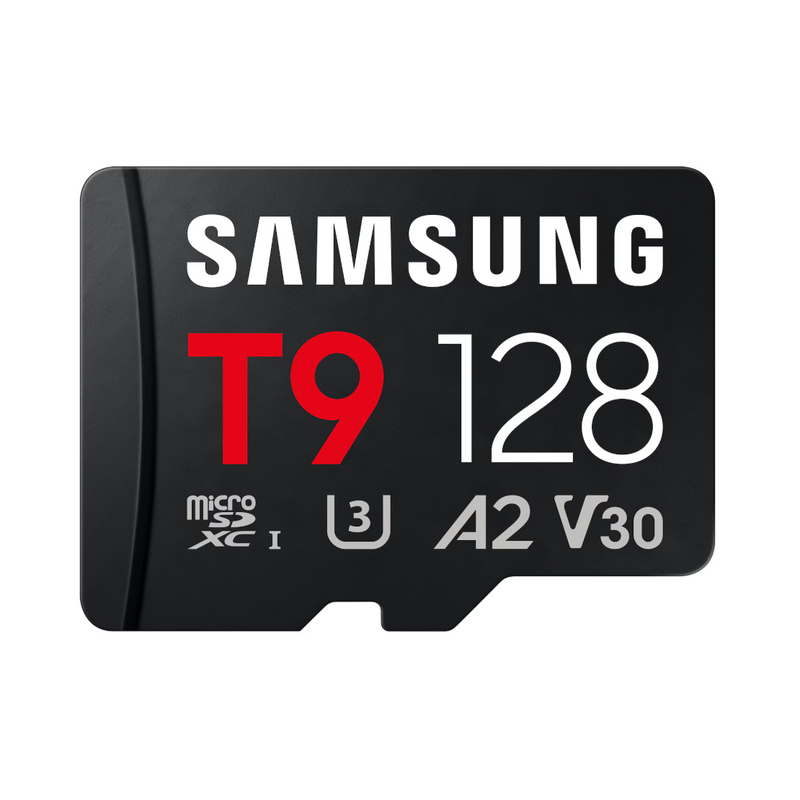 Samsung T9 — MicroSD Card, 128 GB, microSDXC, Flash memory class U3, V30, A2