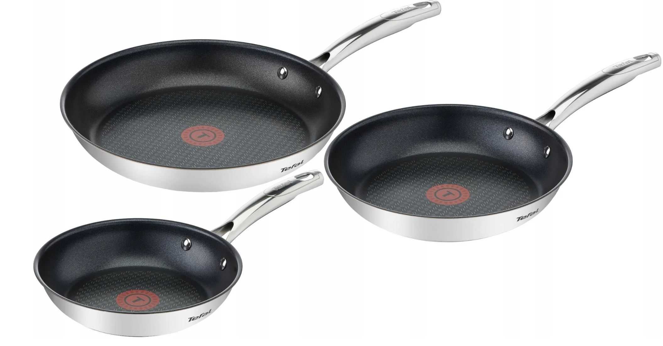 TEFAL Duetto+ — Pan set, 3-pieces, Frying, Diameter 20/24/28 cm, Suitable for induction hob