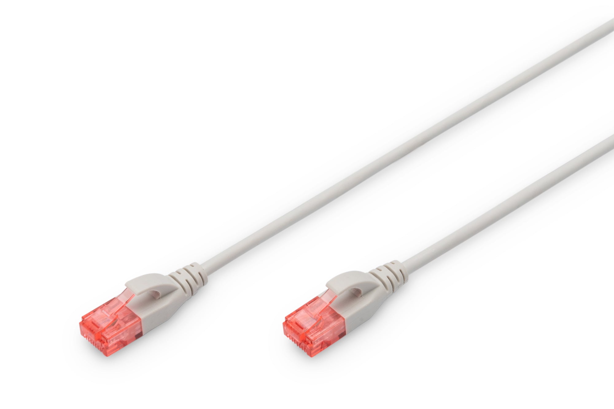 Digitus CAT 6 U-UTP  Slim patch cord, Grey, 2 m, Modular RJ45 (8/8) plug