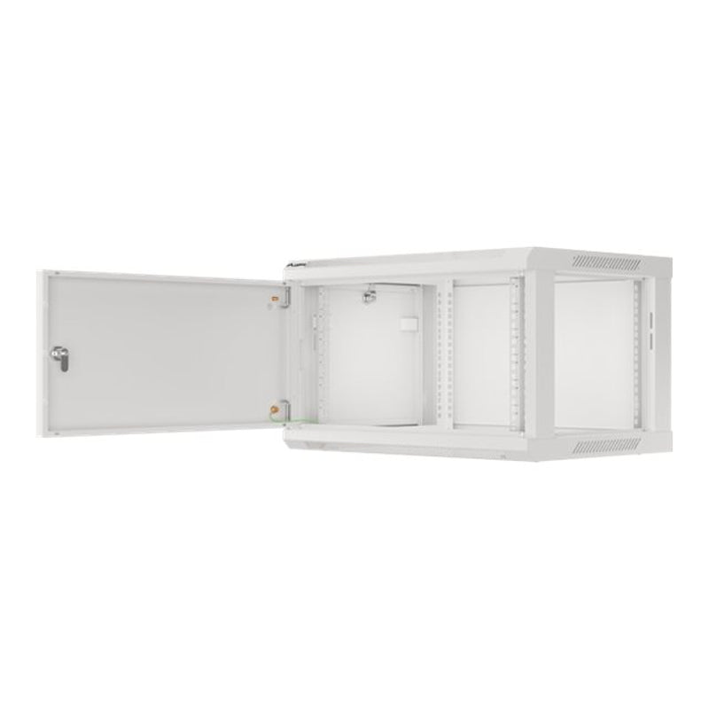 Lanberg WF01-6406-00S — Rack cabinet 19" wall-mount 6U/600x450 for self-assembly with metal door (flat pack), Grey