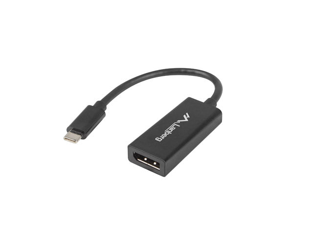 Lanberg AD-UC-DP-01 — USB-C (M) 3.1 to Displayport (F) Adapter cable 15cm, Black