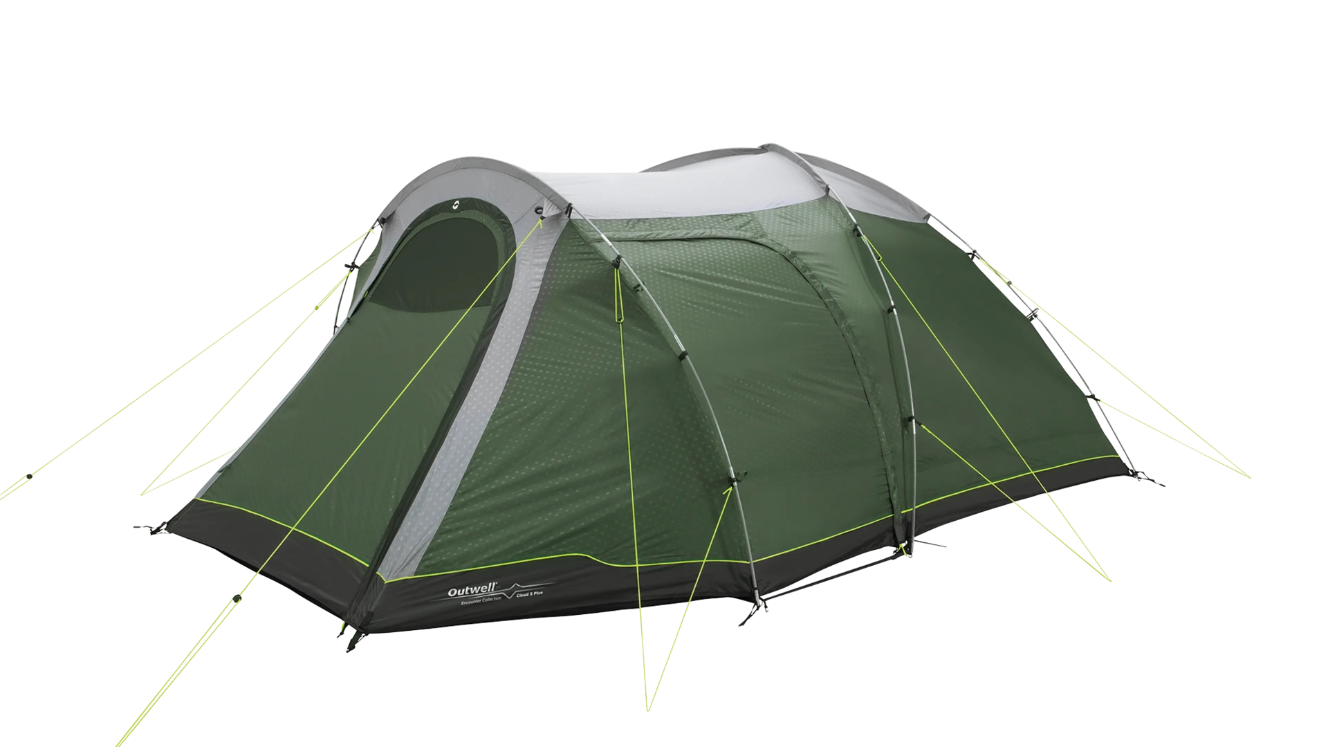 Outwell Cloud 5 Plus — Two Room Dome Tent, 5 person(s), Green/Grey