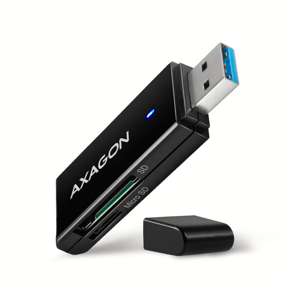 AXAGON CRE-S2N — Slim super-speed USB 3.2 Gen 1 card reader with a direct USB-A connector