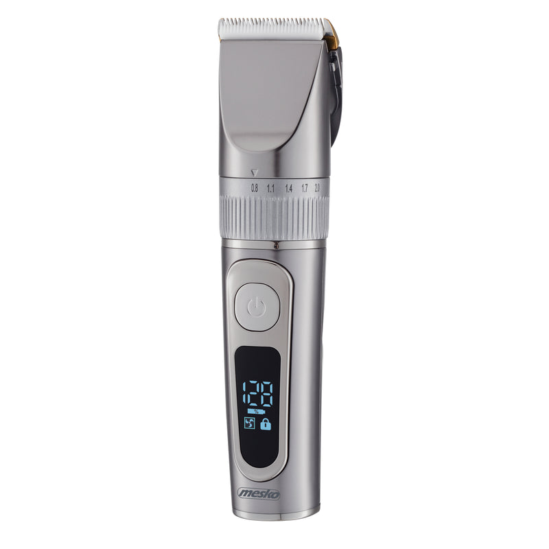 Mesko MS 2843 — Hair Clipper with LCD Display, Cordless, Number of length steps 4, Stainless Steel