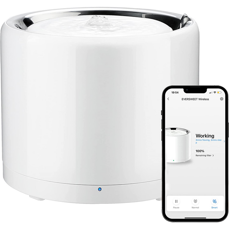 PETKIT Eversweet 3 Pro (Wireless Pump) — Smart Pet Drinking Fountain, Capacity 1.8 L, Filtering, Material Stainless Steel, ABS
