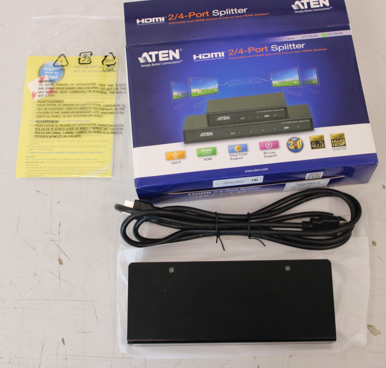 Aten VS184A — 4-Port 4K HDMI Splitter, SALE OUT. Aten, Warranty 24 month(s)