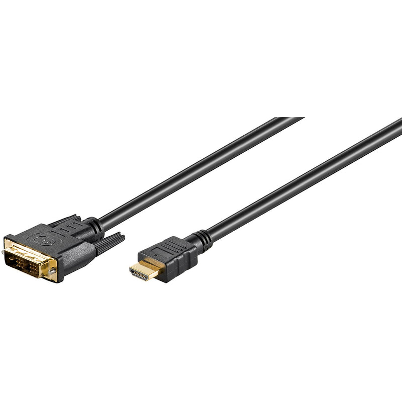 Goobay 51580 — DVI-D/HDMI cable, gold-plated, DVI-D male Single-Link (18+1 pin), HDMI male (type A), HDMI to DVI-D