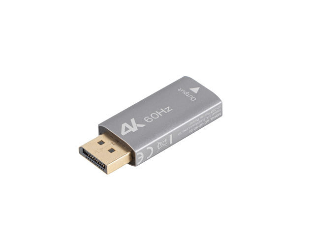 Lanberg AD-DP-HD-01 — Displayport (M) to HDMI (F) Adapter 4K, Silver