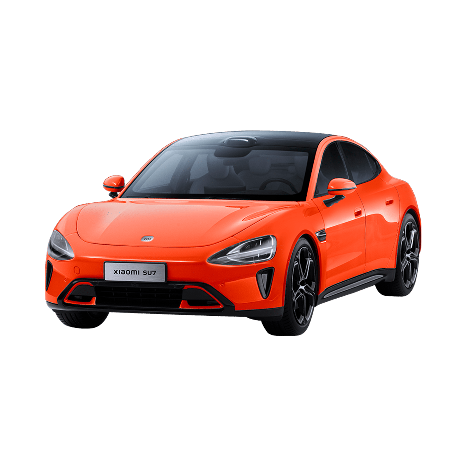 Xiaomi SU7 1:18 Die-cast Model Car, Lava Orange, Zinc alloy, ABS, SAN and PVC