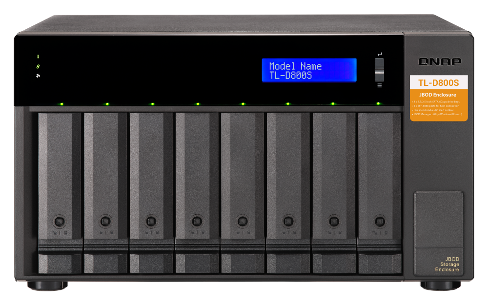 QNAP TL-D800S — High-performance desktop SATA 6Gbps JBOD storage enclosure