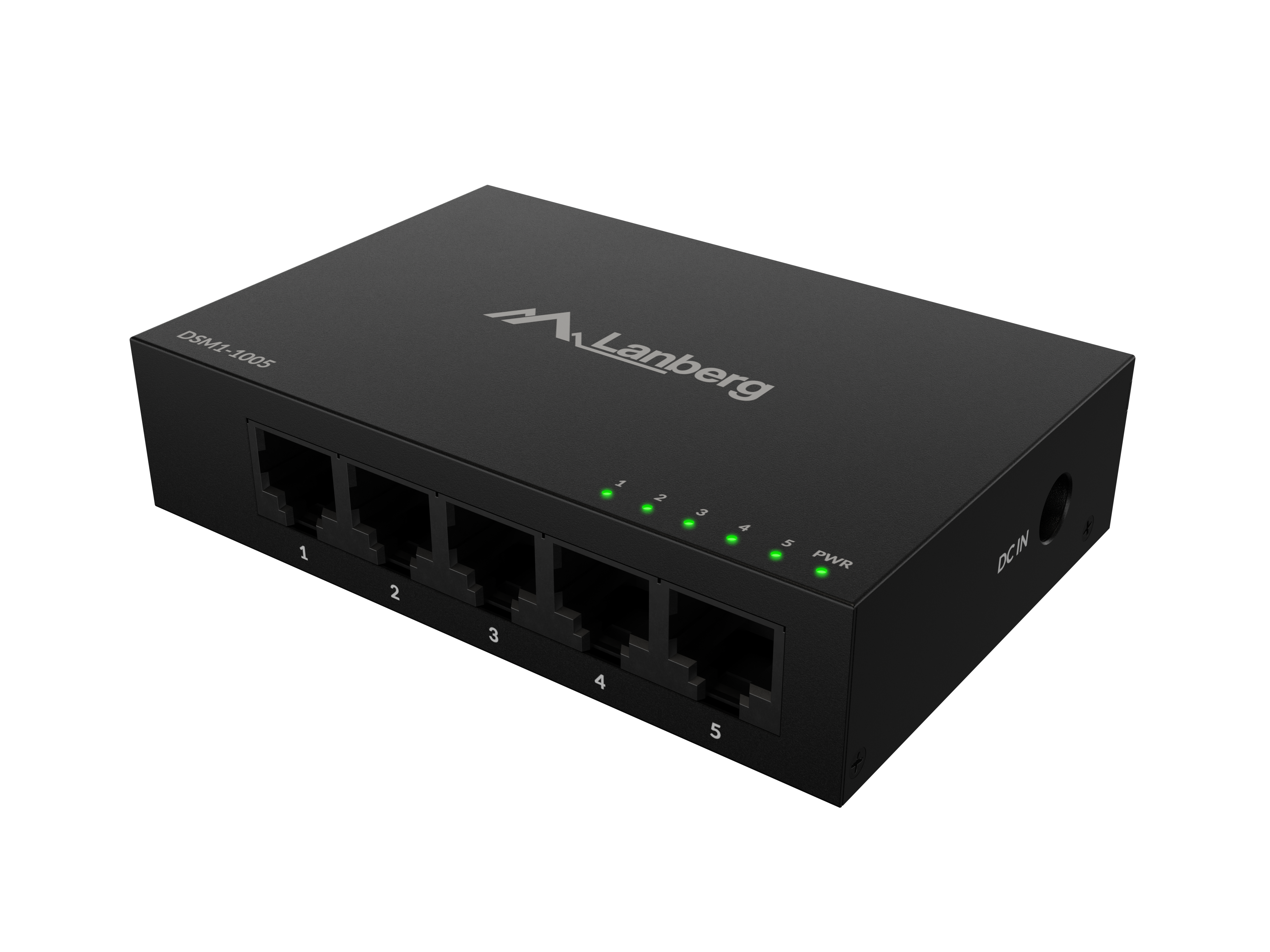 Lanberg DSM1-1005 — Switch 5x1GB/s Unmanagment Gigabit Ethernet Desktop 12V metal case, Unmanaged