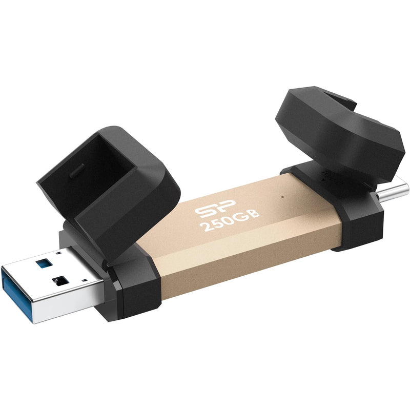 Silicon Power DS72, 250 GB, USB Type-A/USB Type-C 3.2 Gen 2, Gold