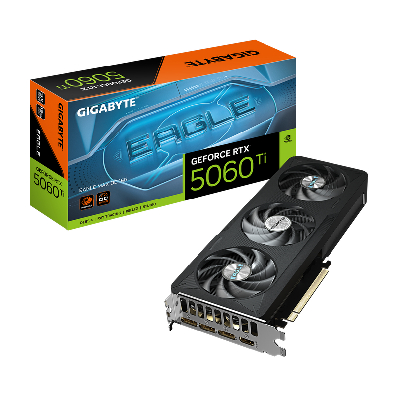 Gigabyte GeForce RTX 5060 Ti EAGLE MAX OC 16G, NVIDIA, 16 GB, GDDR7