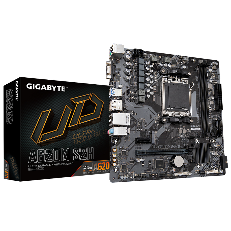 Gigabyte A620M S2H 1.0 M/B, Processor family AMD, Processor socket AM5, DDR5 DIMM