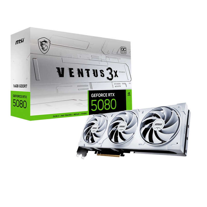 MSI GeForce RTX 5080 16G VENTUS 3X OC WHITE, NVIDIA, 16 GB, GDDR7