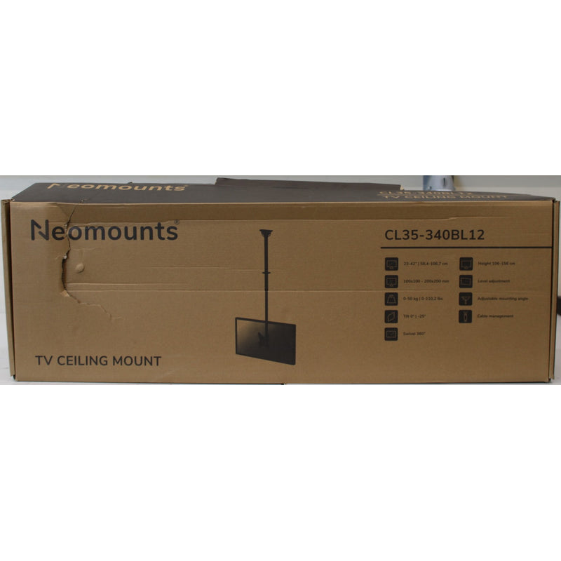 Neomounts CL35-340BL12 Monitor/TV mount ceiling 1 screen - 23-42" - max 50 kg - VESA 100x100-200x200 - h 106-156 cm - black, Adjustable Height, Rotate, Tilt, Swivel, 23-42 ", Maximum weight (capacity) 50 kg