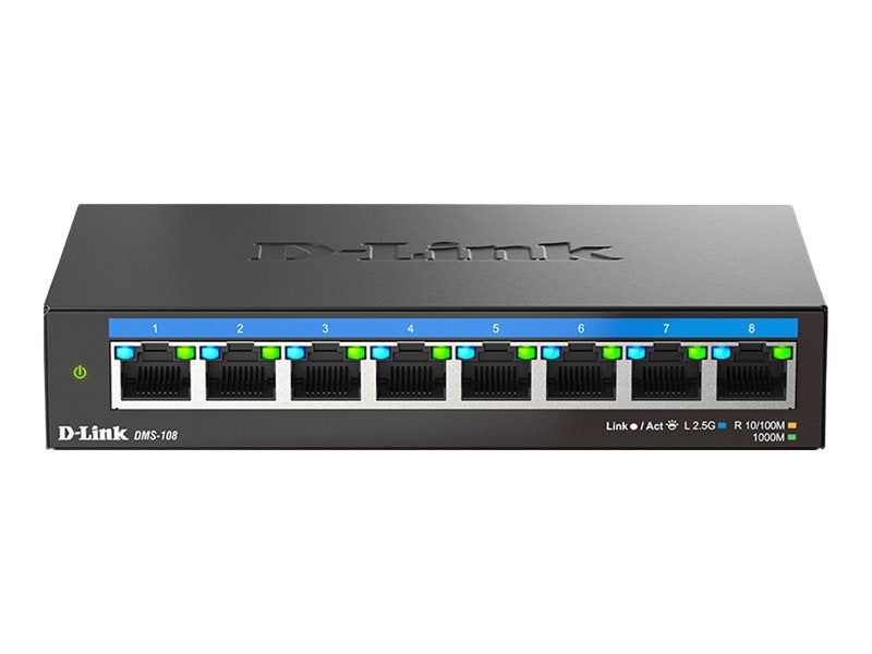 D-Link DMS-108/E — 8-Port 2.5G Multi-Gigabit Desktop Switch, Unmanaged