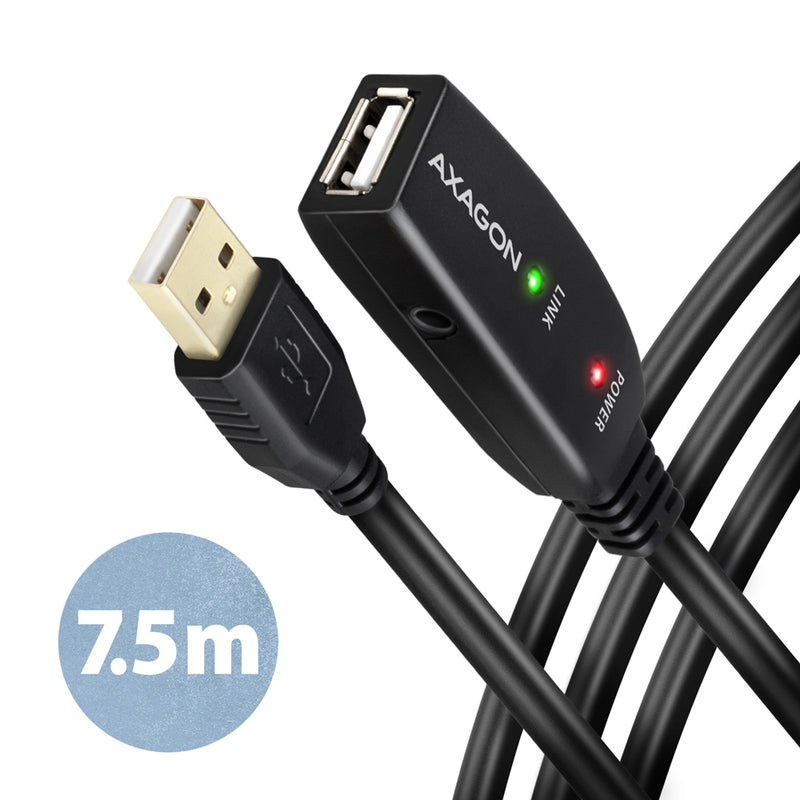 AXAGON ADR-207 — Active extension cable, 7.5 m, USB Type-A to USB Type-A