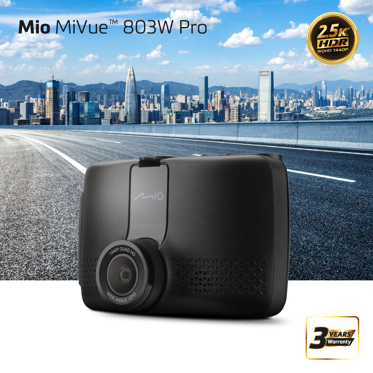 Mio MiVue 803W Pro — Car Dash Camera, GPS, Wi-Fi