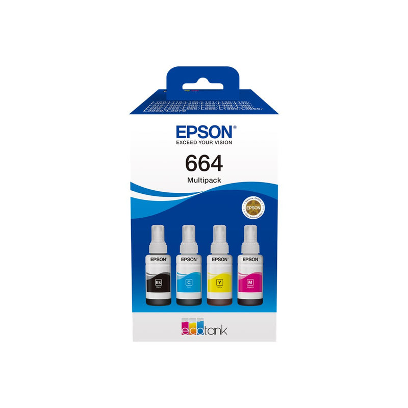 Epson C13T66464A, 664 EcoTank 4-colour multipack, Ink tank, Black, yellow, cyan, magenta