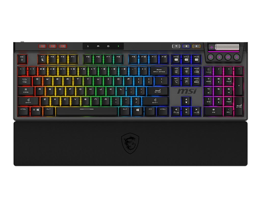MSI STRIKE PRO WIRELESS, Gaming keyboard, US, Kailh Midnight Pro Silent Tactile