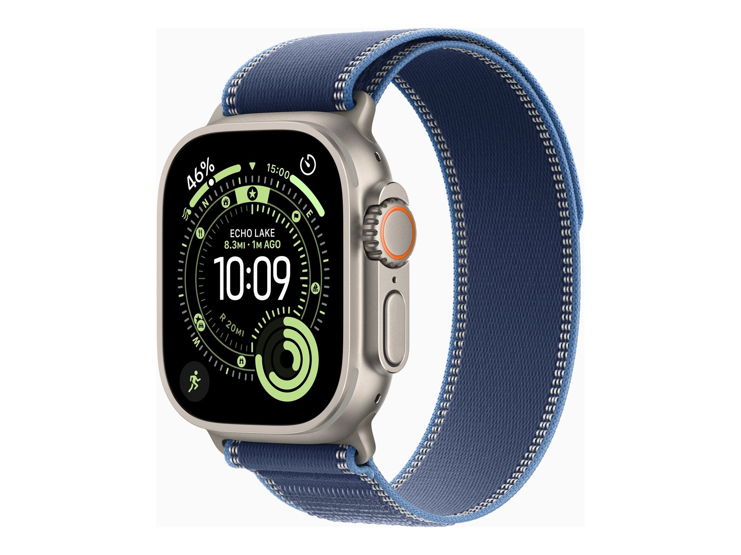 Apple Watch Ultra 3 GPS + Cellular 49mm Natural Titanium Case with Blue/Bright Blue Trail Loop - M/L