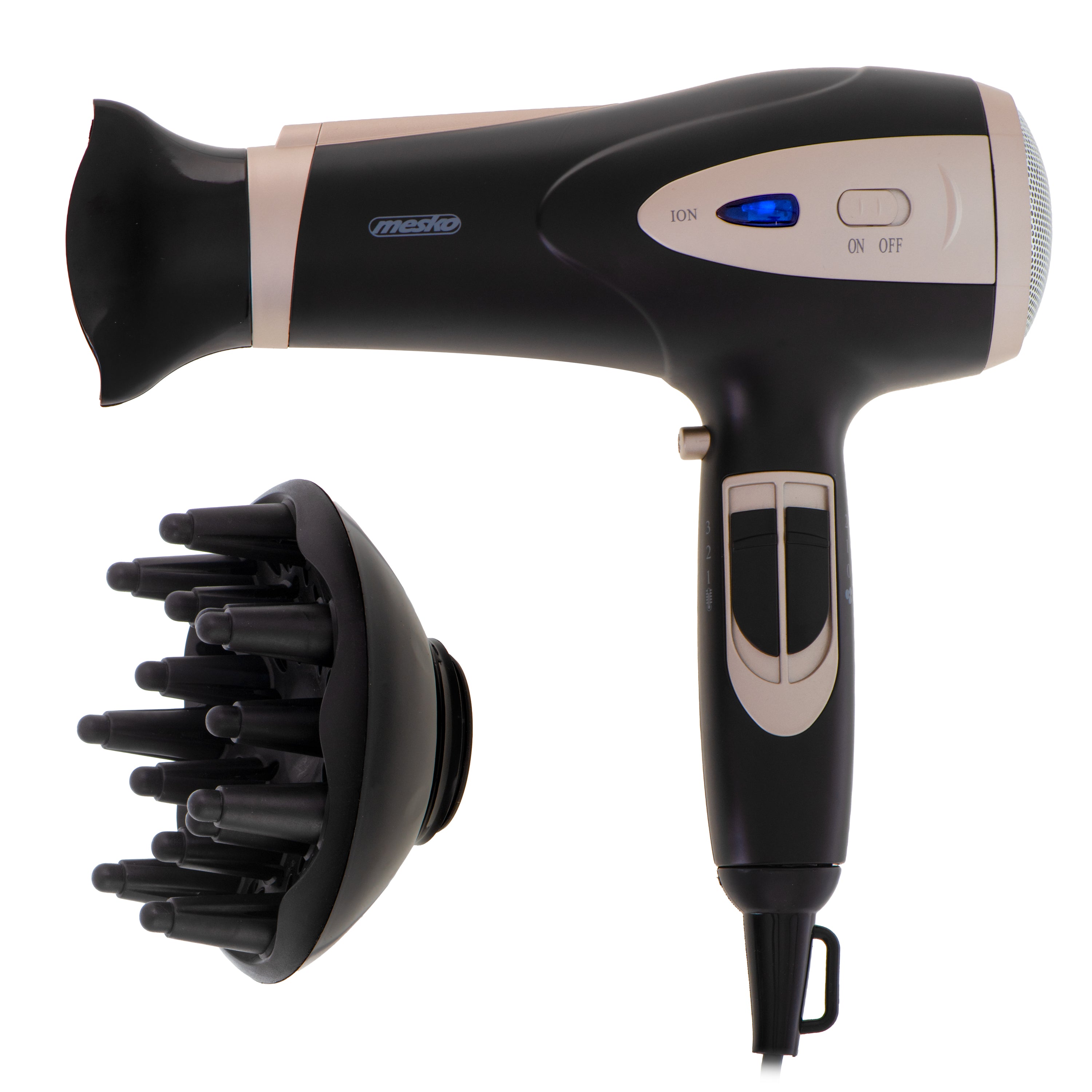 Mesko MS 2287 — Hair Dryer, 2200 W, Number of temperature settings 3, Diffuser nozzle