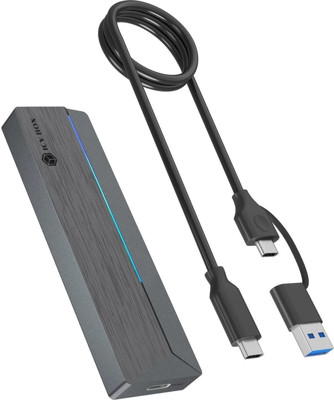 Raidsonic Icy Box M.2 SATA/NVMe SSD Enclosure with USB 3.2 Gen 2 Type-C and RGB light, Warranty IB-1826MCL-CU31 month(s)