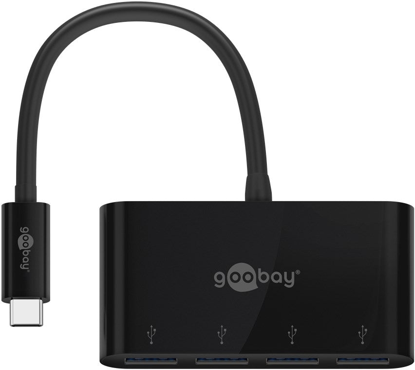 Goobay 61073 — 4-Port USB-C Multiport Adapter, Type-C, USB-A