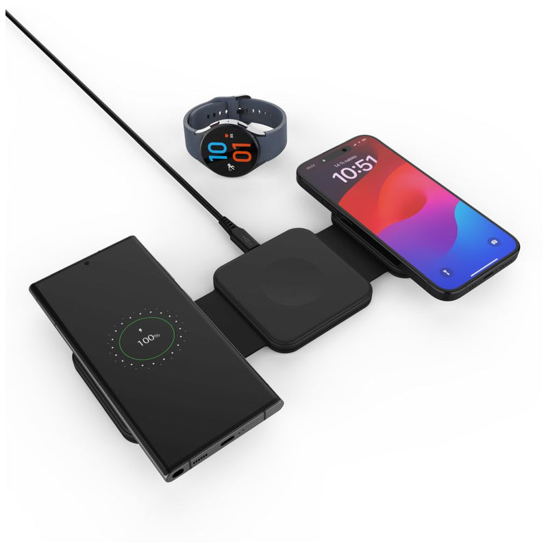 Fixed FIXFLE-SA-BK — Wireless Foldable Charger 3in1 Flex for Samsung, Black