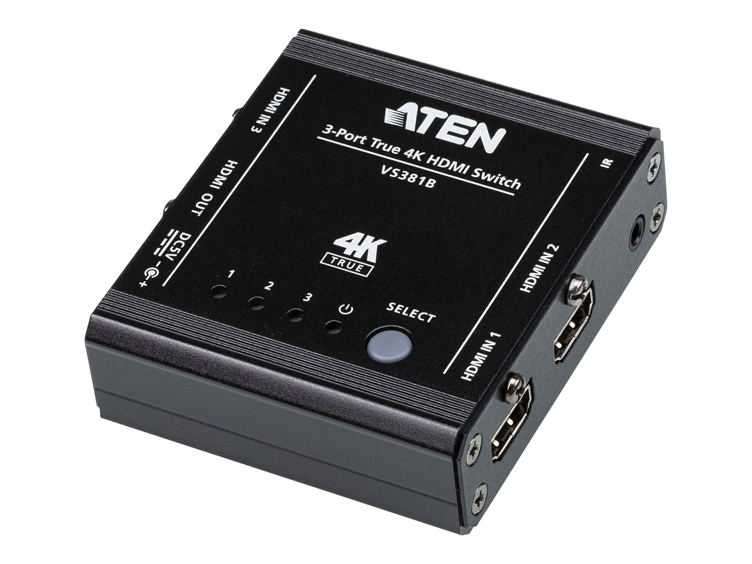 Aten VS381B — 3-Port True 4K HDMI Switch